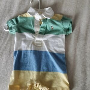 Striped Polo Romper for Kids